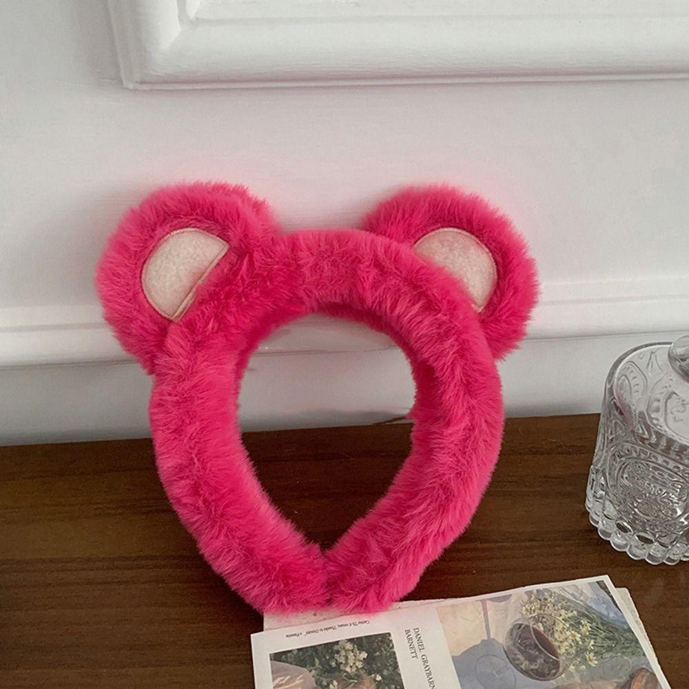 ANEMONE Băng Đô Cài Tóc Tai Gấu / Dâu Tây Hoạt Hình Dễ Thương Cho Nữ