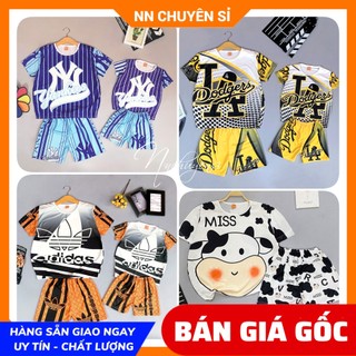 Đồ bộ trẻ em đến 35kg vải thun mềm mịn mát hoạt hình bò sữa doremon kitty cho bé gái bé trai mặc nhà DBRBD SIZE 4 ĐẾN S