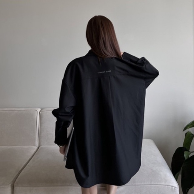 COMMON SENSE - Quần áo sơ mi unisex oversized màu đen