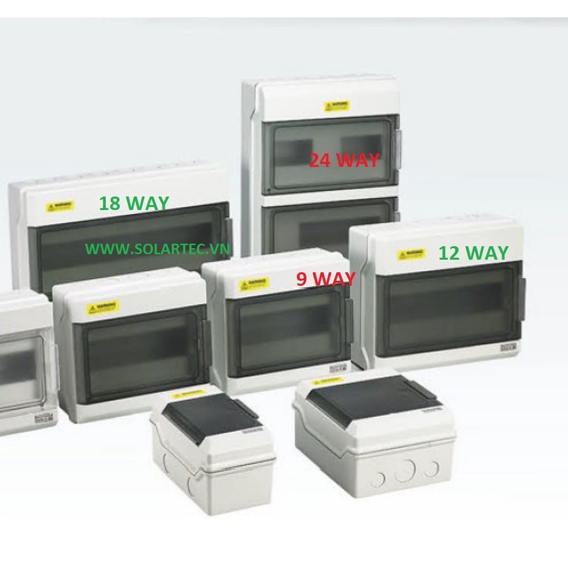Tủ điện nhựa loại tốt 12 way, 18 way, 24 way, chống cháy chống nước chống bụi ip65