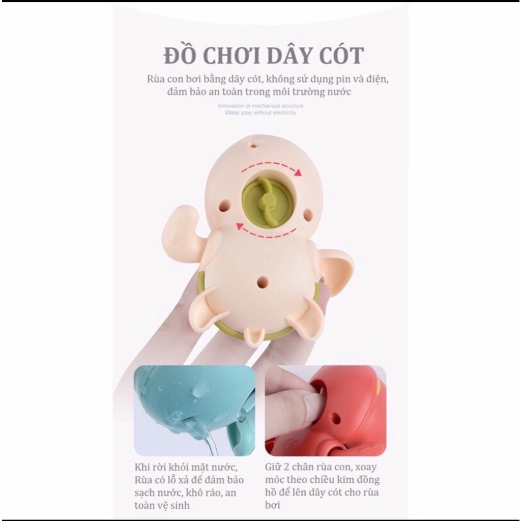 Đồ Chơi Dưới Nước Rùa Bơi Vặn Cót Thả Bồn Tắm Cho Bé