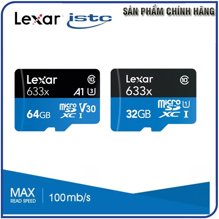 Thẻ nhớ Lexar ADATA Chính hãng 32G | 64gb Class 10, U3- Dùng cho mọi camera WIFI Imou, Ezviz, Camera giám sát hành trình