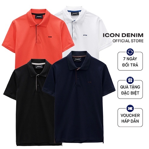 Áo Thun Polo Nam Vải Cotton Thoáng Mát ICON DENIM Regular Form Basic Logo Embroidery Trẻ Trung Năng Động PLID0024