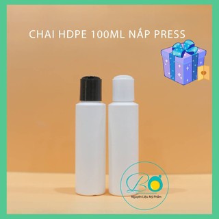 Chai 100ml hdpe vai ngang nắp press