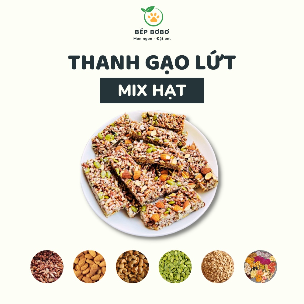Thanh gạo lứt ngũ cốc dinh dưỡng 500g, mix hạt, ăn liền, tốt cho sức khỏe, hợp người ăn kiêng, món ăn vặt ngon