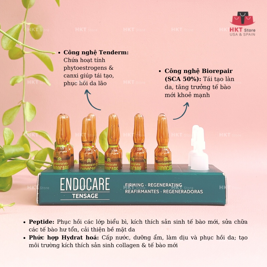 Endocare Tensage Ampoules Tinh chất phục hồi tái tạo da chuyên sâu sau xâm lấn