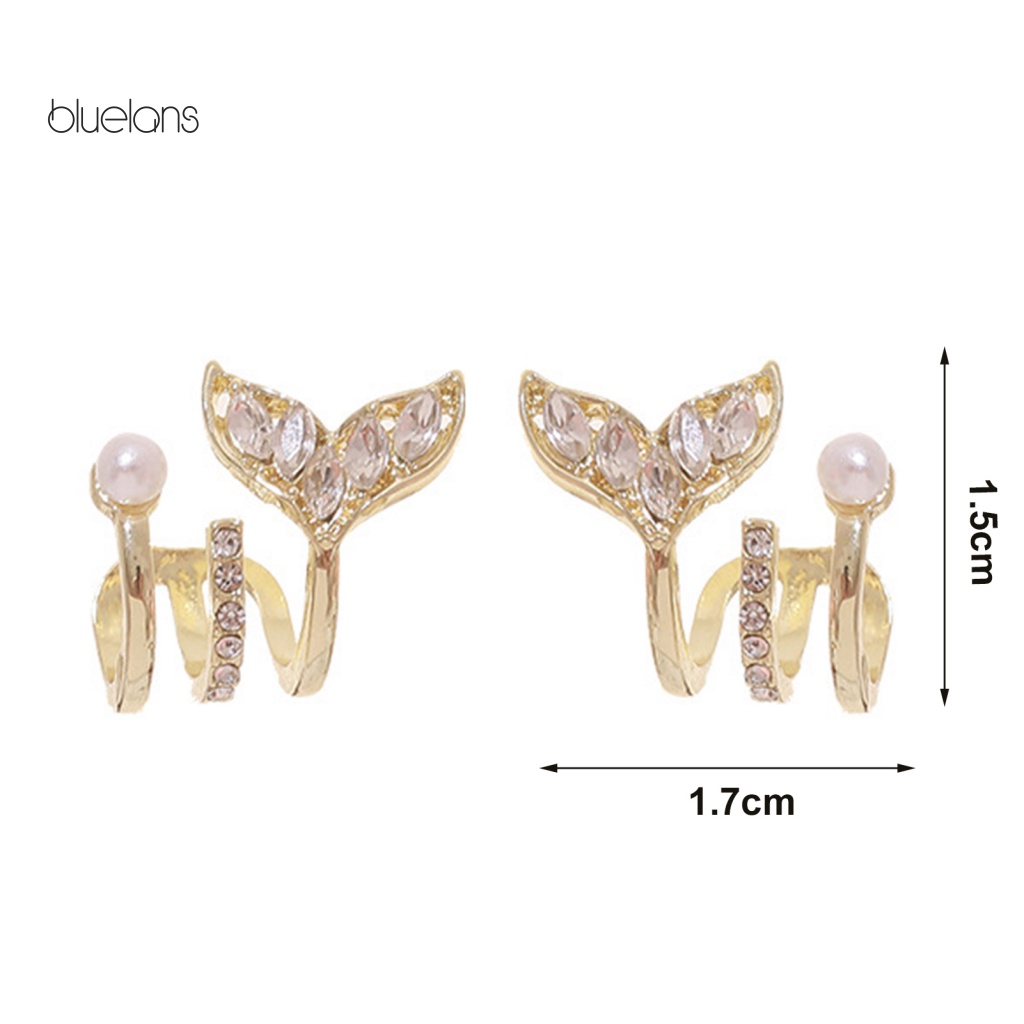 1 Cặp Khuyên Kẹp Vành Tai Đính Đá Zirconia Lấp Lánh Thời Trang