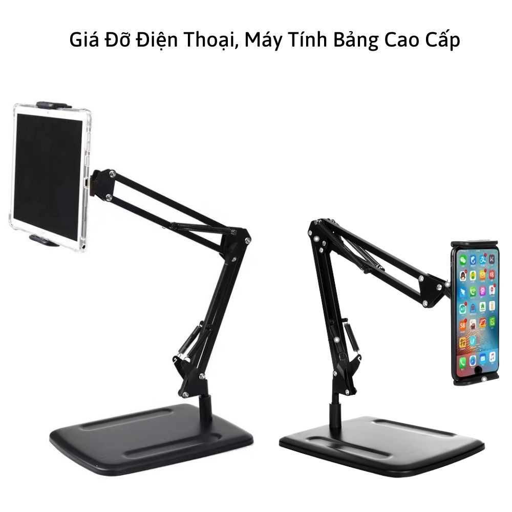 Giá Đỡ iPad Kẹp Điện Thoại Giá Đỡ Máy Tính Bảng Kim Loại Cao Cấp Đa Năng