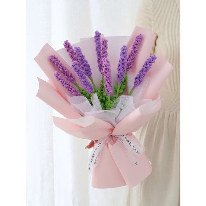 Hoa lavender handmade bằng len làm quà tặng , trang trí đặt theo yêu cầu .