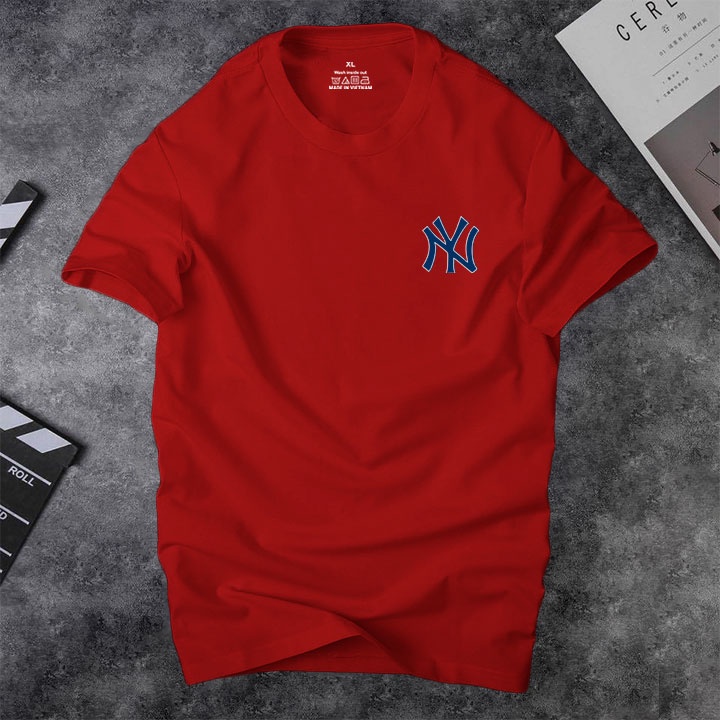 Áo thun nam cổ tròn NY Depstyle PT9 chất cotton, logo nhung mịn đẹp phản quang