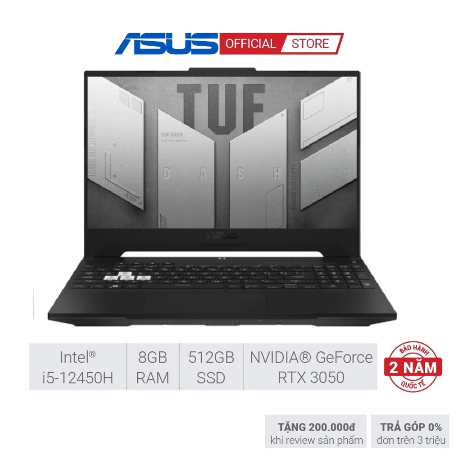 Laptop Asus TUF Dash FX517ZC-HN077W i5-12450H|8GB|512GB|RTX 3050|15.6'' FHD|Win 11