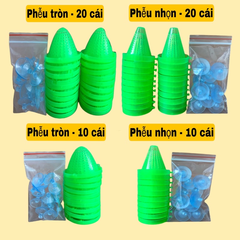 Phễu Đựng Giun , Trùn Chỉ Cho Cá - 10c , 20c