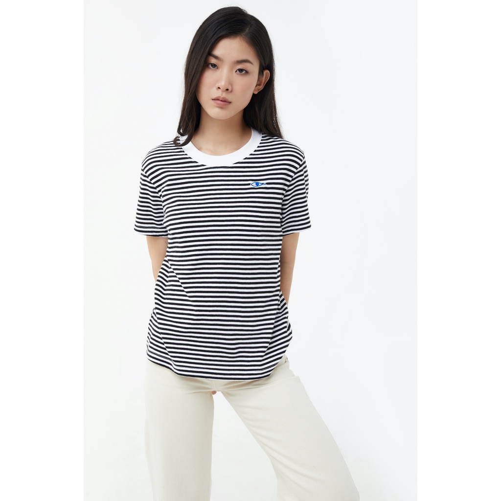 TheBlueTshirt - Áo Thun Tay Ngắn Hoạ Tiết Sọc Trắng Đen - No.4 Short Sleeve T - Black and White Stripe