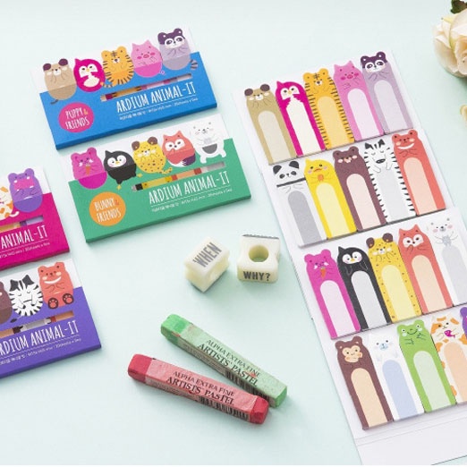 Giấy Dán Ghi Chú Họa Tiết Động Vật Hoạt Hình Dễ Thương Sáng Tạo