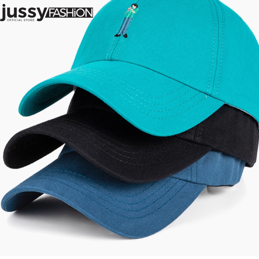 Mũ Lưỡi Trai Thêu Họa Tiết Người Đàn Ông Hoạt Hình Jussy Official Nón Kết Nam Nữ Chất Vải Kaki Cotton Thoáng Mát