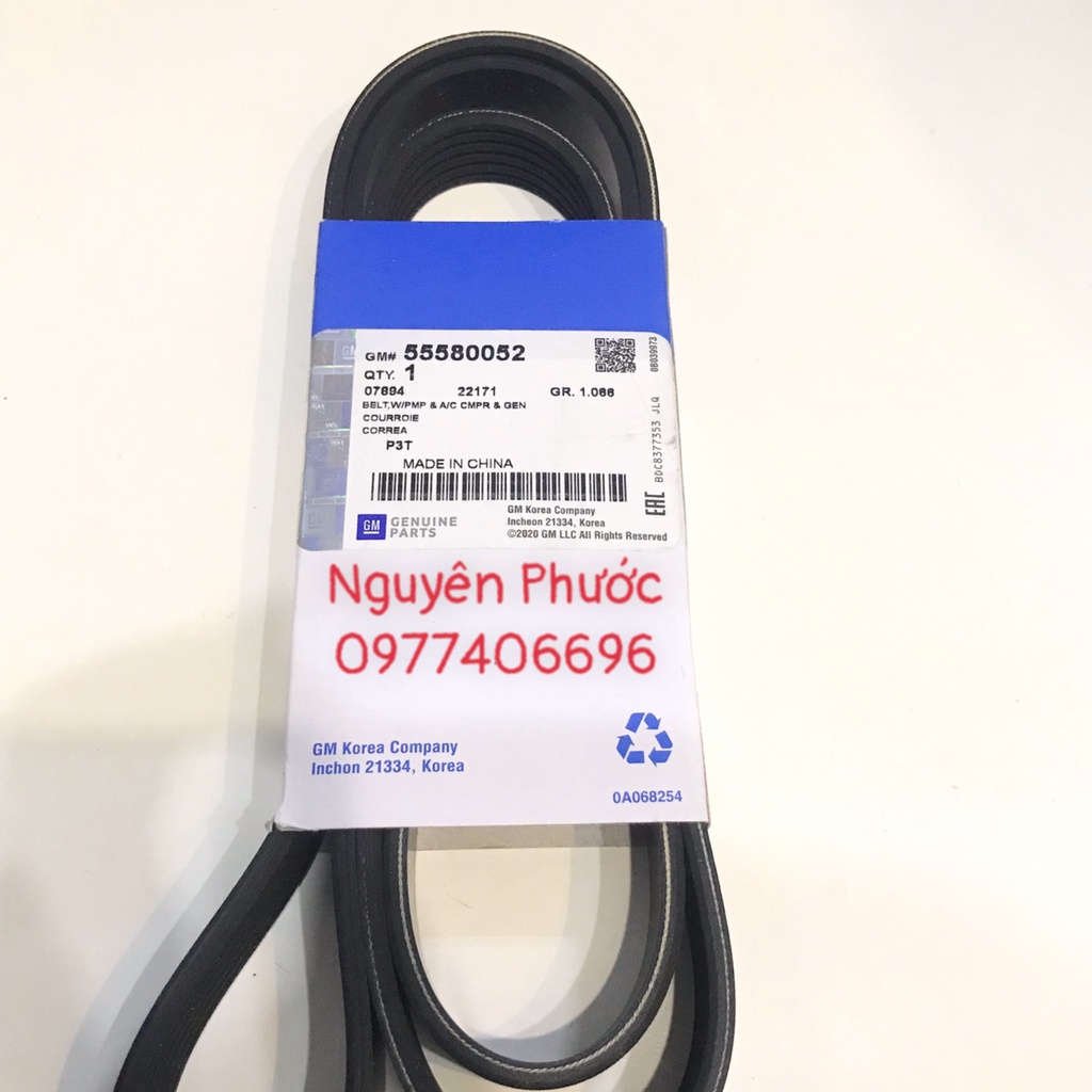 55580052 Dây curoa tổng 6PK1557  CRUZE 1.8 / LACETTI CDX hàng xịn GM chính hãng