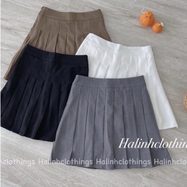 Chân Váy Tennis Xếp Ly Lưng Cao Phong Cách Hàn Quốc chất dày mịn