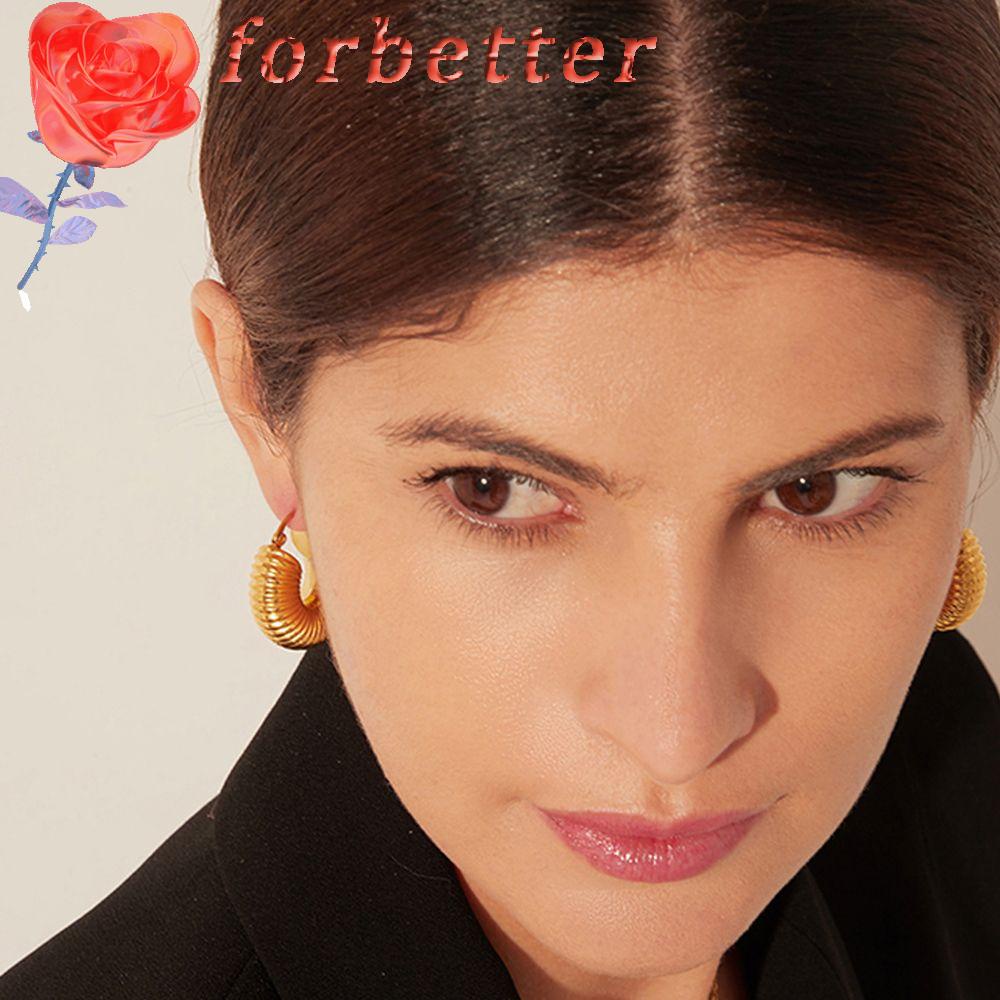 Bông tai hình tròn bằng đồng phong cách punk đơn giản thời trang cho nữ