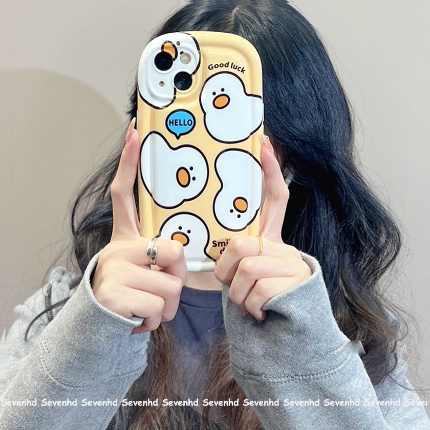 Ốp Điện Thoại Mềm Hình Chú Vịt Có Đệm Khí Cho iPhone 14 13 12 11 Pro Max Xs Max Xr X 7 8 6 6s Plus