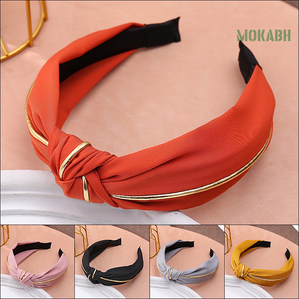 Băng Đô Cài Tóc Bản Rộng Thiết Kế Thắt Nút Đơn Giản Cho Nữ