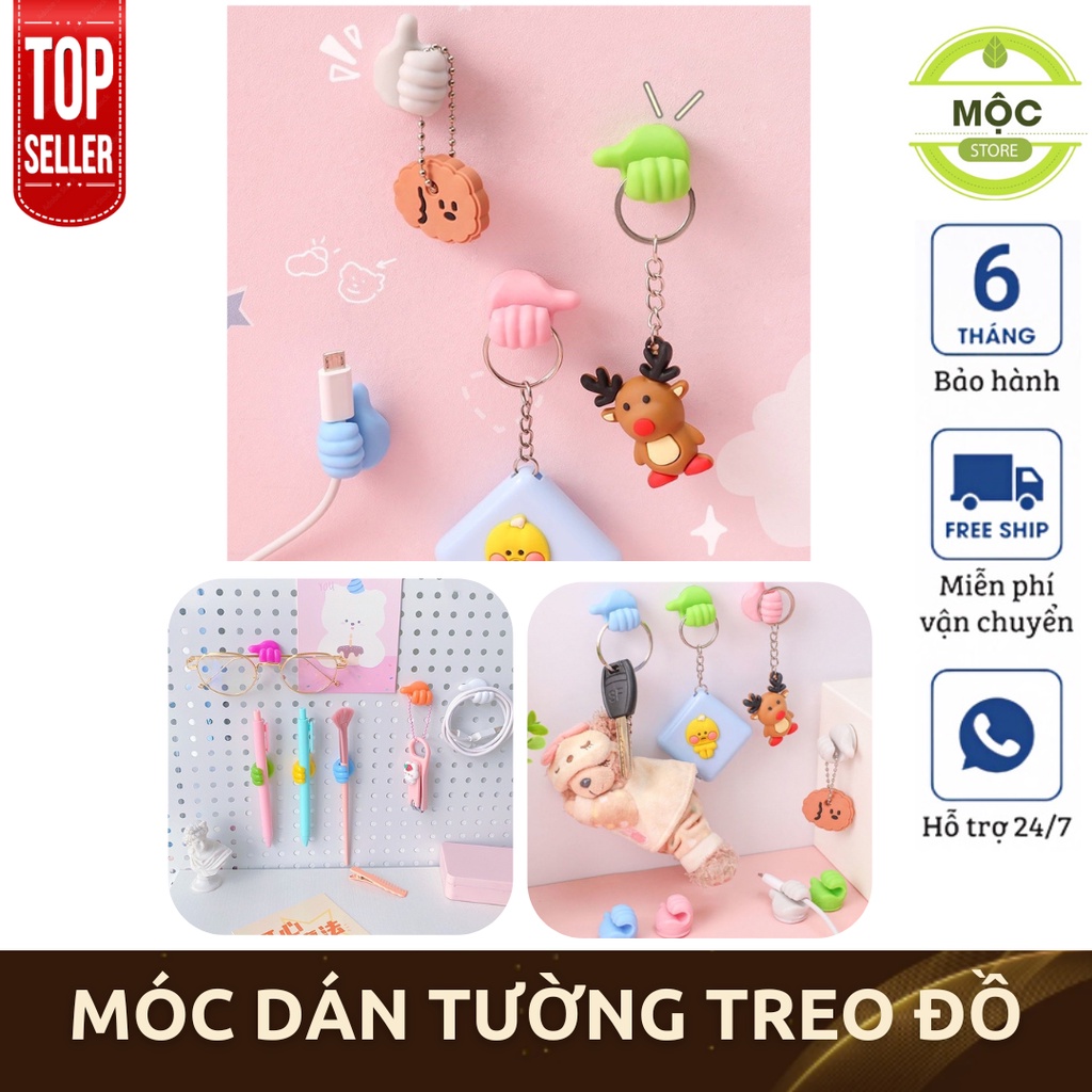 Combo 10 Móc Treo Dán Tường Treo Đồ, Treo Móc Khoá, Cáp Sạc Đa Năng Chất Liệu Silicon Siêu Bền