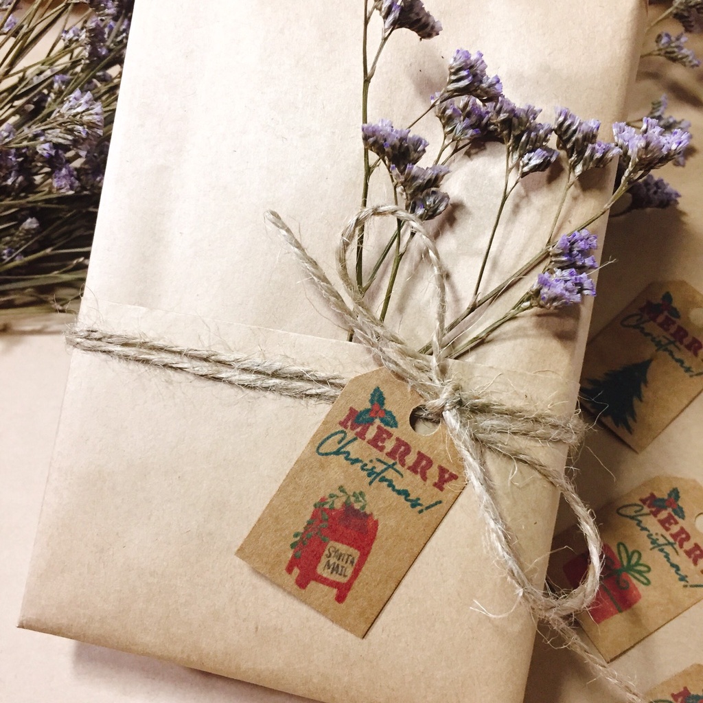 40 Tag kraft 3x5cm 25/12 Giáng Sinh/ Noel/Merry Christmas/  treo hộp quà/ chai lọ/ túi