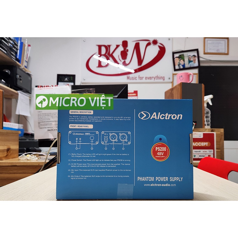 Nguồn phụ phantom 48v + Alctron ps200 2 trong 1 có thể sử dụng pin
