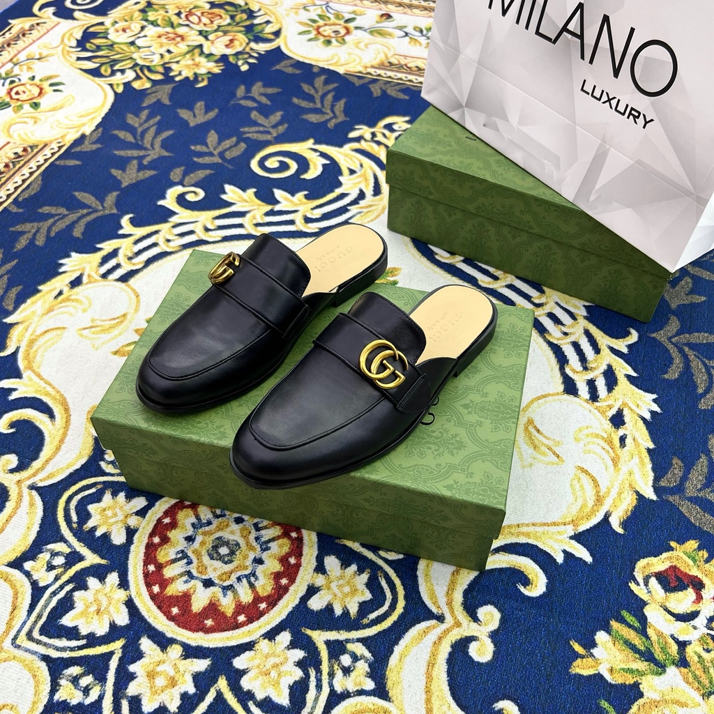 Giày sục Gucci logo tag đồng LA fullbox