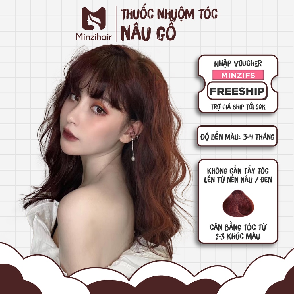 Thuốc Nhuộm Tóc Màu Nâu Gỗ - Minzihair HCM