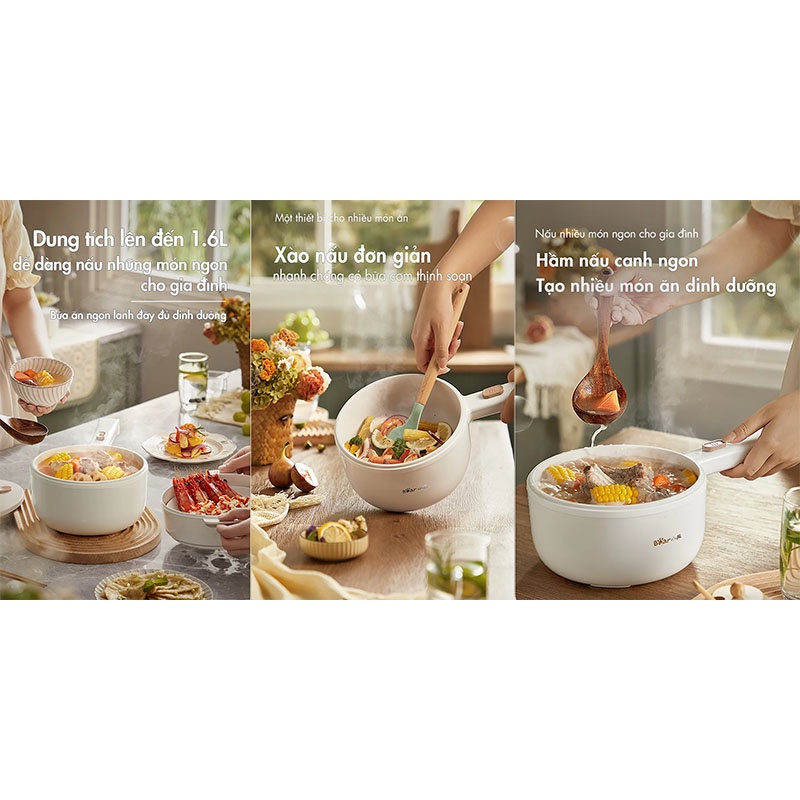 Nồi Điện Đa Năng 1.6L Bear DRG-E15F2 | Hàng Chính Hãng | Bảo Hành 18T |  | Mimax Store