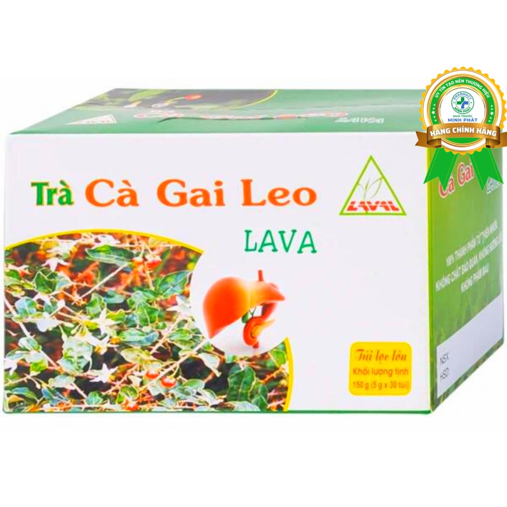 Trà cà gai leo Lava Hộp 30 gói túi lọc - hỗ trợ giải độc mát gan, bổ gan, giảm mệt mỏi
