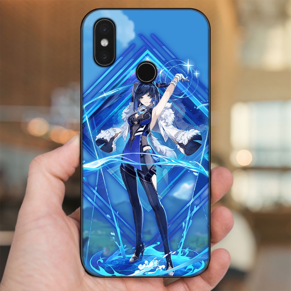 Ốp lưng Xiaomi Mi 8, Mi 8 SE viền đen in hình Yelan Genshin Impact