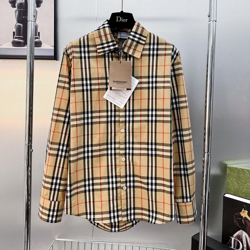 Áo sơ mi Burberry nam nữ dài tay hoạ tiết kẻ sọc màu caro chất liệu cotton cao cấp SM06P | BigBuy360 - bigbuy360.vn