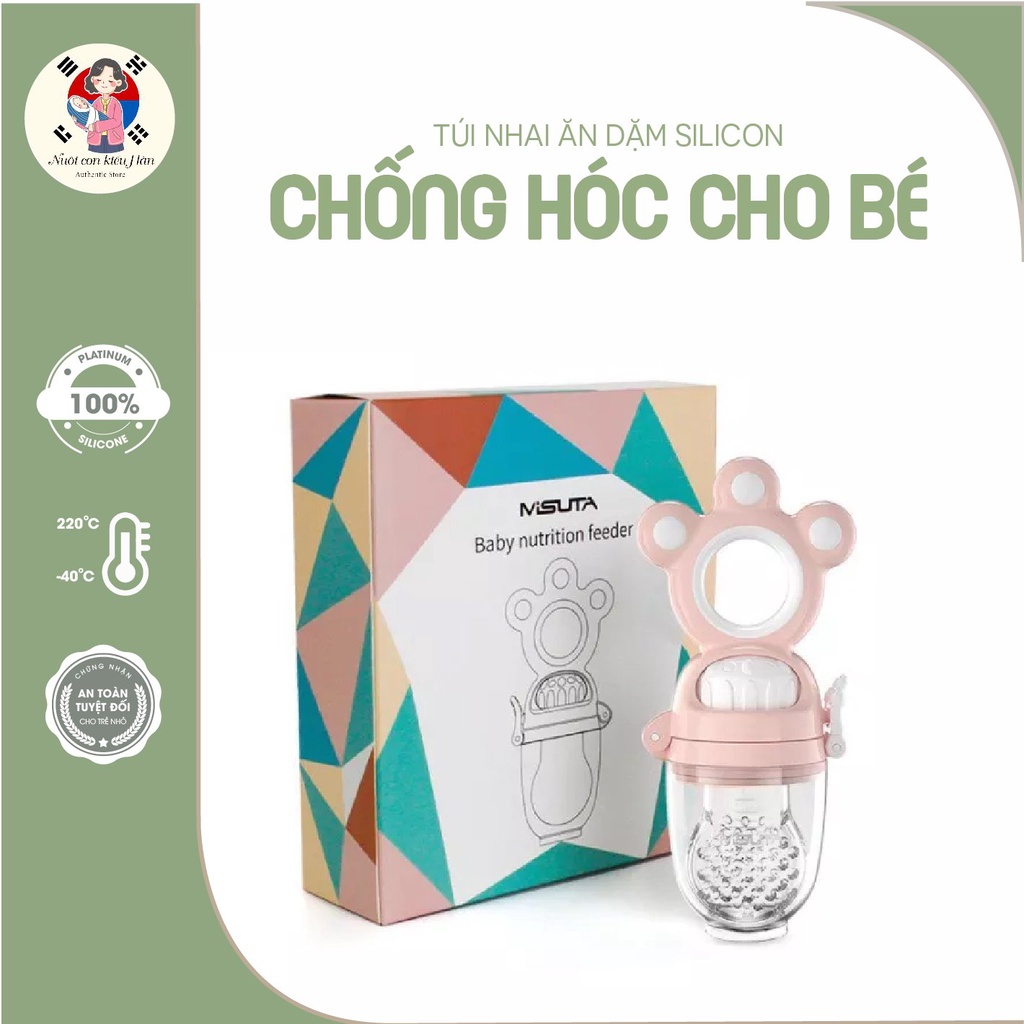 Túi Nhai Ăn Dặm Silicon Chống Hóc Cho Bé, Túi Nhai Hoa Quả Chống Hóc Cho Trẻ Nhỏ An Toàn Tiện Lợi