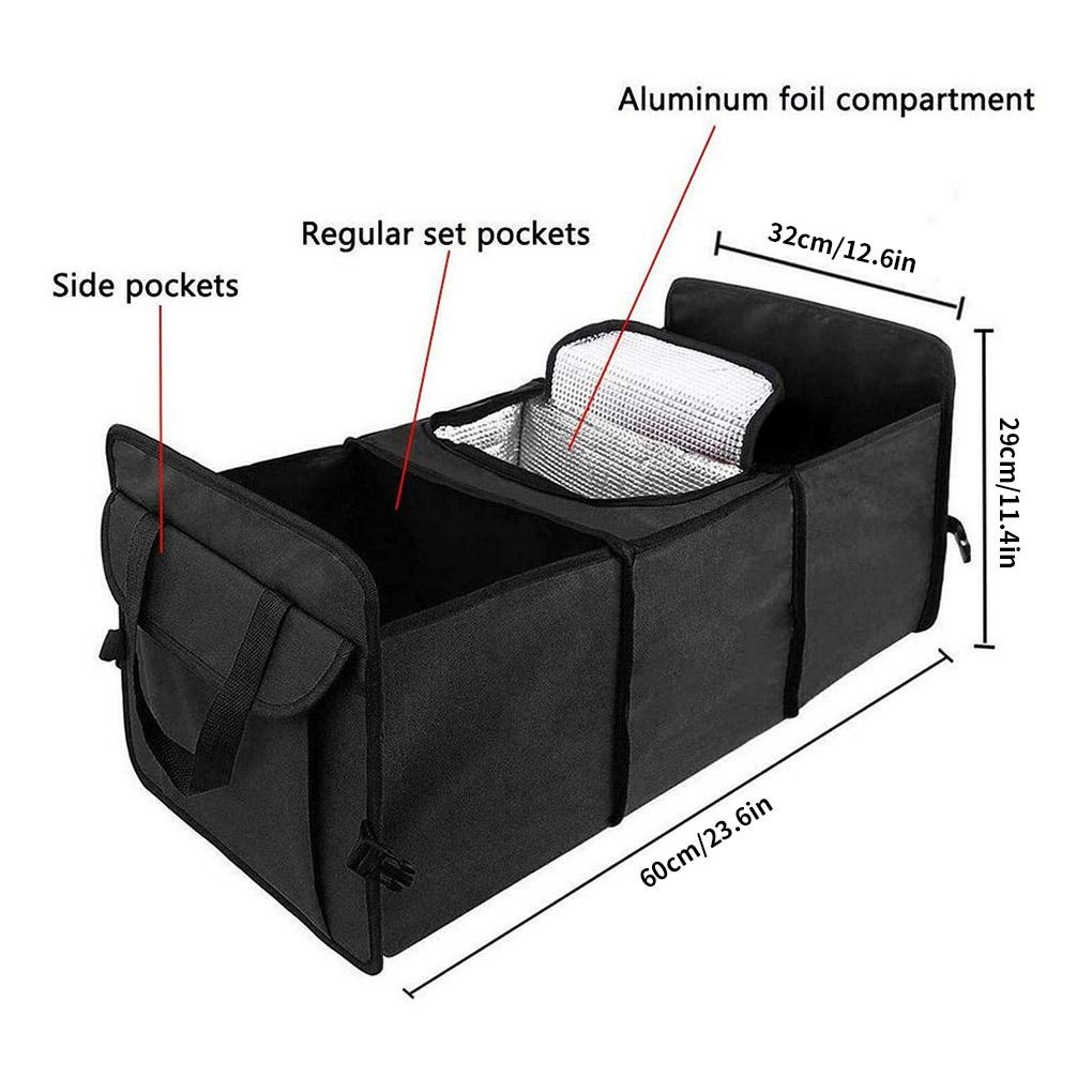 Túi Đựng Thức Ăn Màu Đen Chống Thấm Nước Có Thể Gấp Gọn Tiện Dụng Cho Xe Hơi