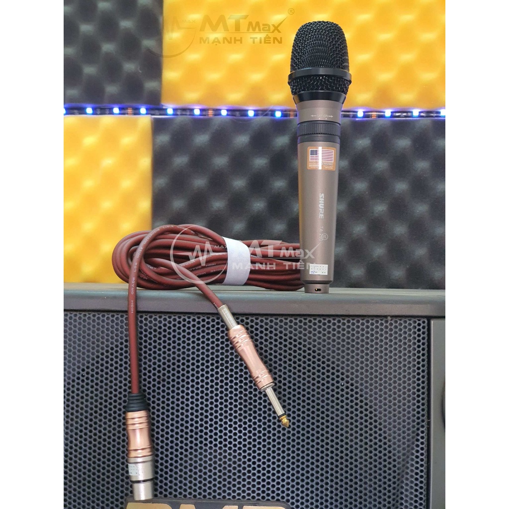 Micro Hát Karaoke Có Dây Shure Ta200 Hàng USA Xịn Nhạy, Chống Hú, Chống Nhiễu Tốt Dây Dài 5M