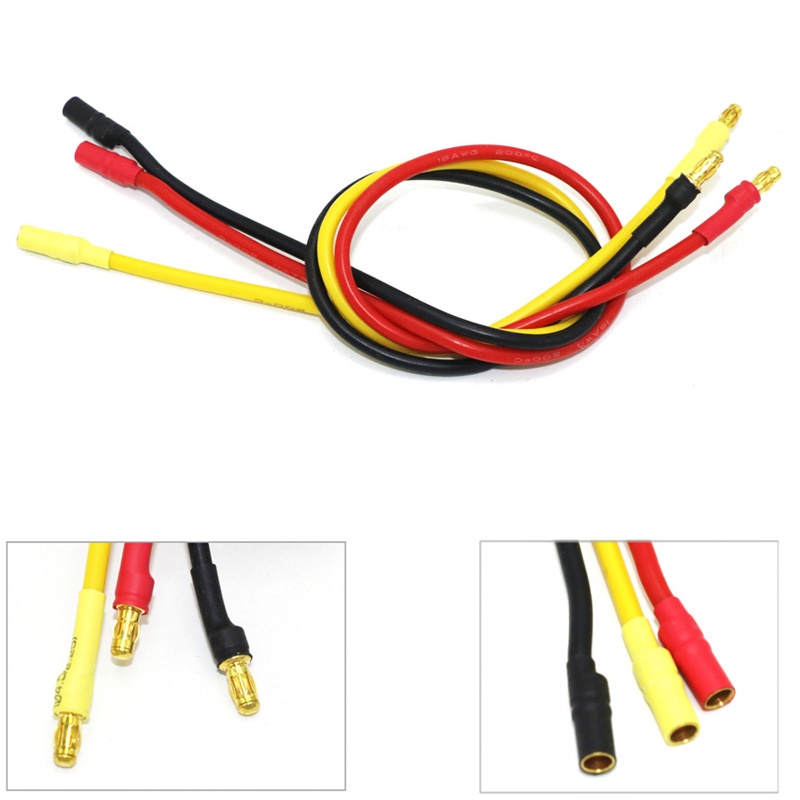 3 Dây Cáp Nối Dài Động Cơ Không Chổi Than 300mm 30cm 3.5mm ESC 16Awg