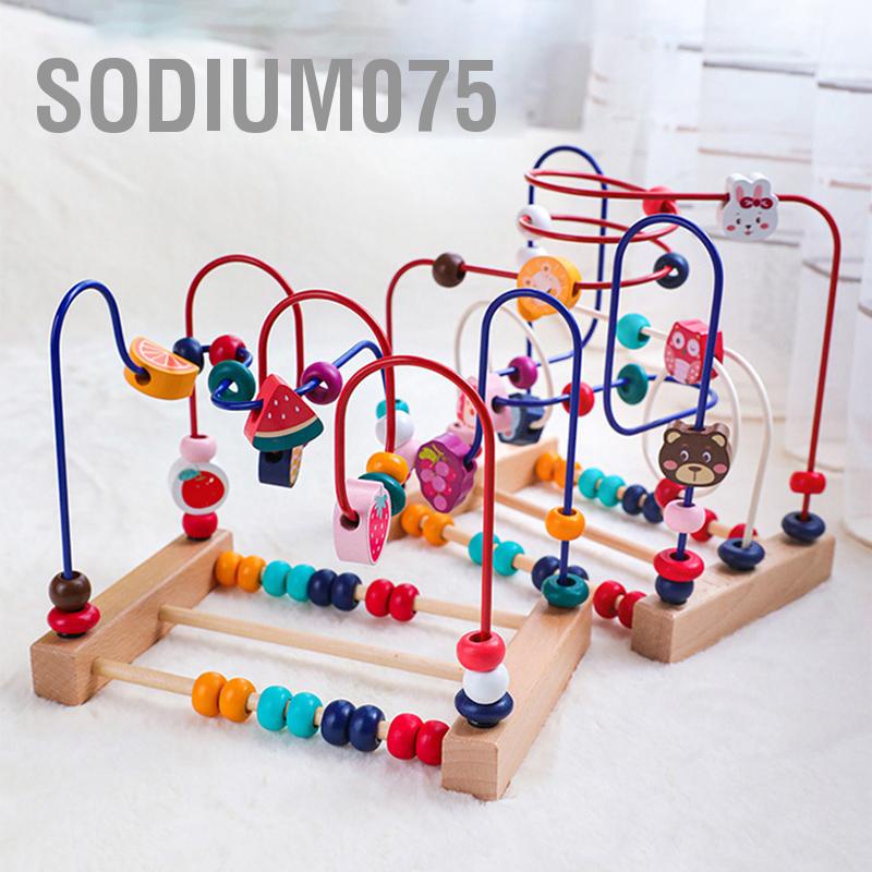 Sodium075 Hạt gỗ Mê cung Tàu lượn siêu tốc Giáo dục Vòng tròn Đồ chơi Khả năng Phối hợp Thực hành Khắc tinh cho Trẻ mới biết đi