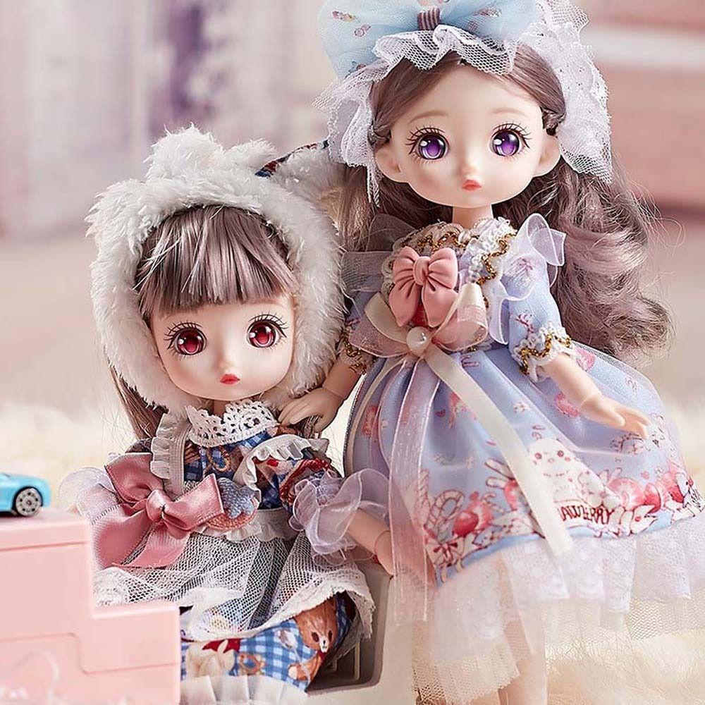 Búp Bê BJD 1 / 12 Mini Mắt To 3D Có Thể Di Chuyển DIY Dễ Thương Làm Quà Tặng Sinh Nhật / Búp Bê Bé Gái BJD