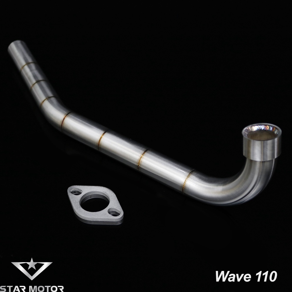 Cổ pô Wave, Sirius, Dream inox 304 27mm mối hàn mũi tên