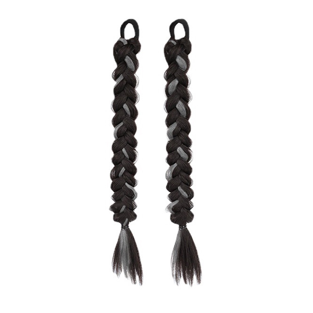 1 Tóc Giả Y2K Thắt Bím Dài 45cm Phụ Kiện Tóc Wig Highlighted Braided Ponytails Cho Phái Đẹp