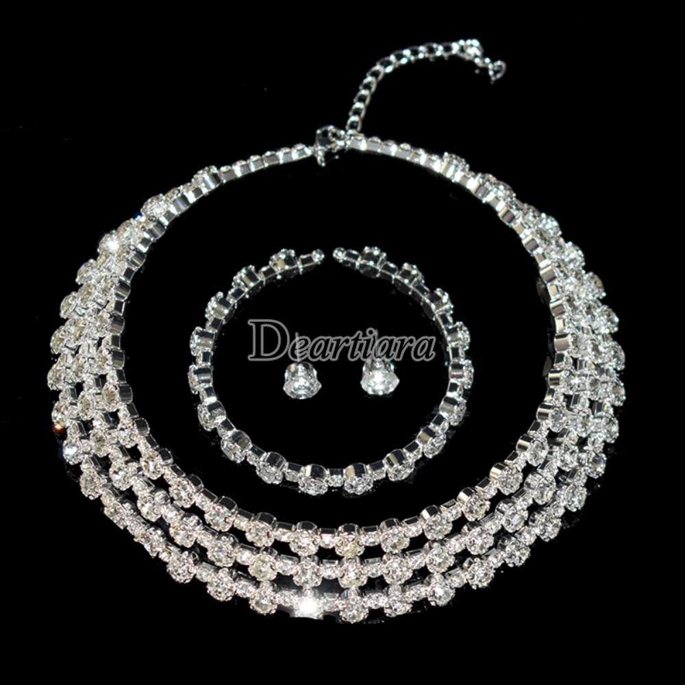 Bộ Trang Sức Đính Đá Thời Trang Dành Cho Nữ