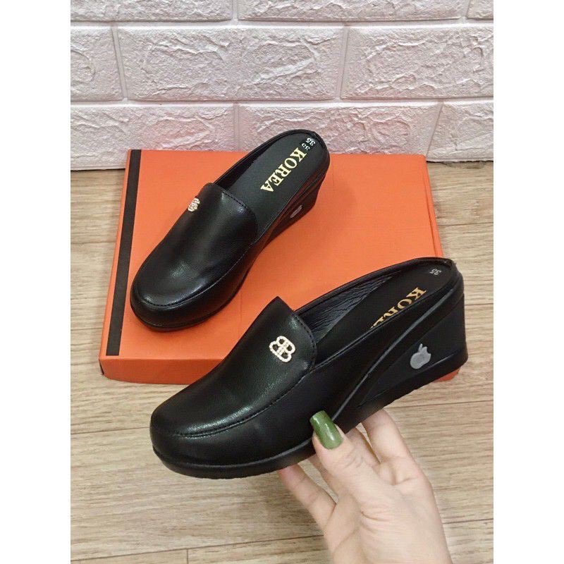GIÀY SỤC DA LÌ ĐẾ BẰNG 5P CHO CÁC BÀ CÁC MẸ ÊM MỀM