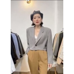 Áo blazer tay dài croptop Nhật/Hàn siêu sang