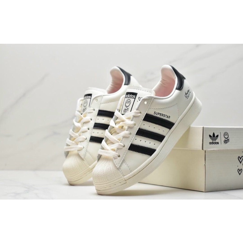 giày thể thao sneaker super star sò Andre’ saraiva sò kem vệt đen lót Hồng sò XO nam nữ