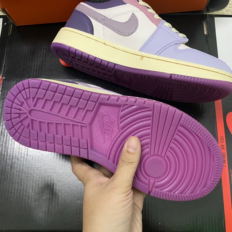 Giầy Jordan 1 hồng tím thấp cổ hàng cao cấp Fullbox