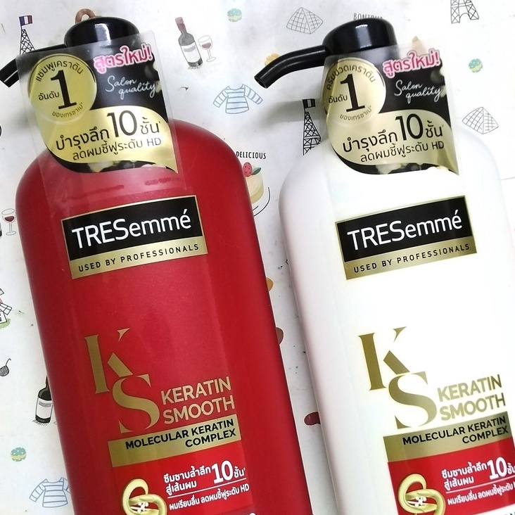 Combo dầu gội xả Tresemme Keratin Smooth 3in1 Thái Lan  cho tóc suôn mượt óng ả