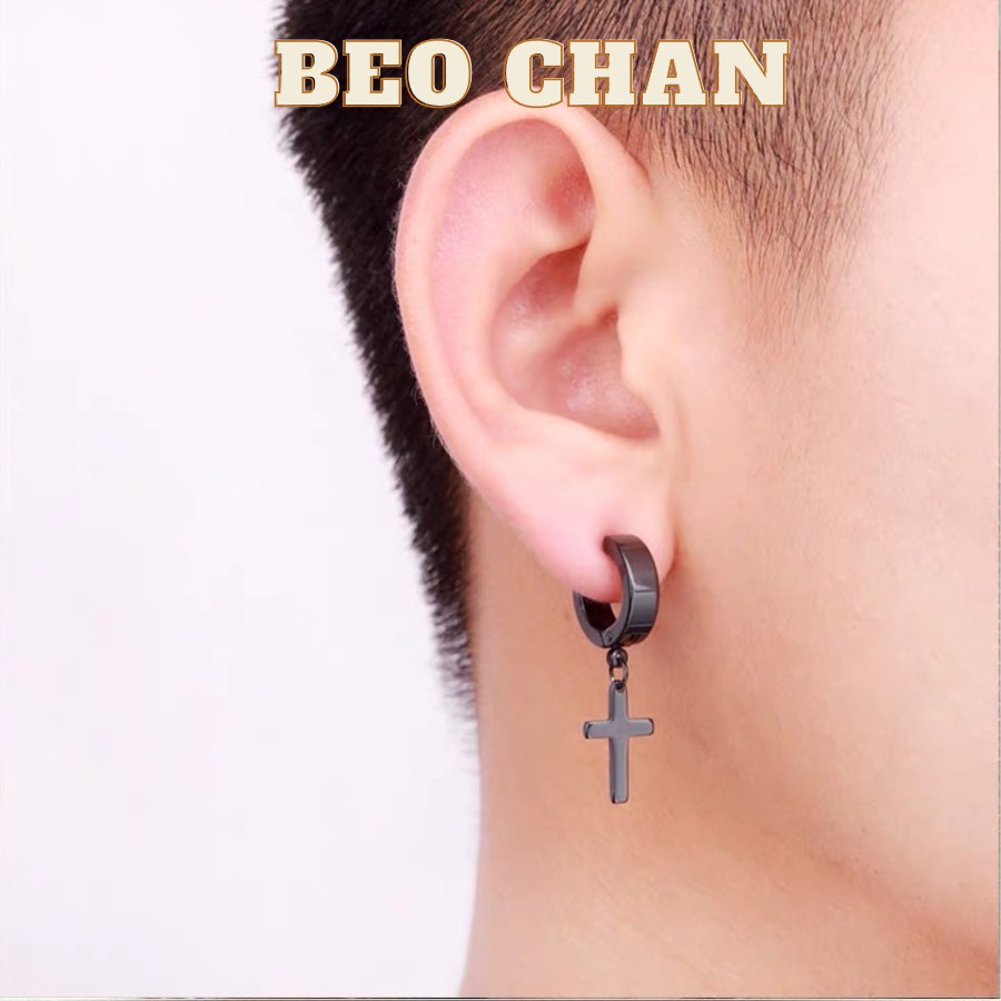 Khuyên Tai Khuyên Mũi Nam Không Cần Bấm Lỗ GIÁ 1 CHIẾC, Khuyên Tai Kẹp Beo Nhiều Lựa Chọn Chữ thập, Ngôi sao, Thánh giá