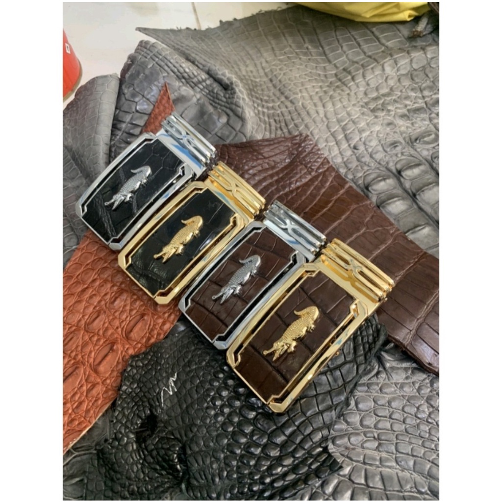 Mặt khóa dây nịt Nam da cá sấu thật 100% - Đầu khóa thắt lưng Hợp kim cao cấp