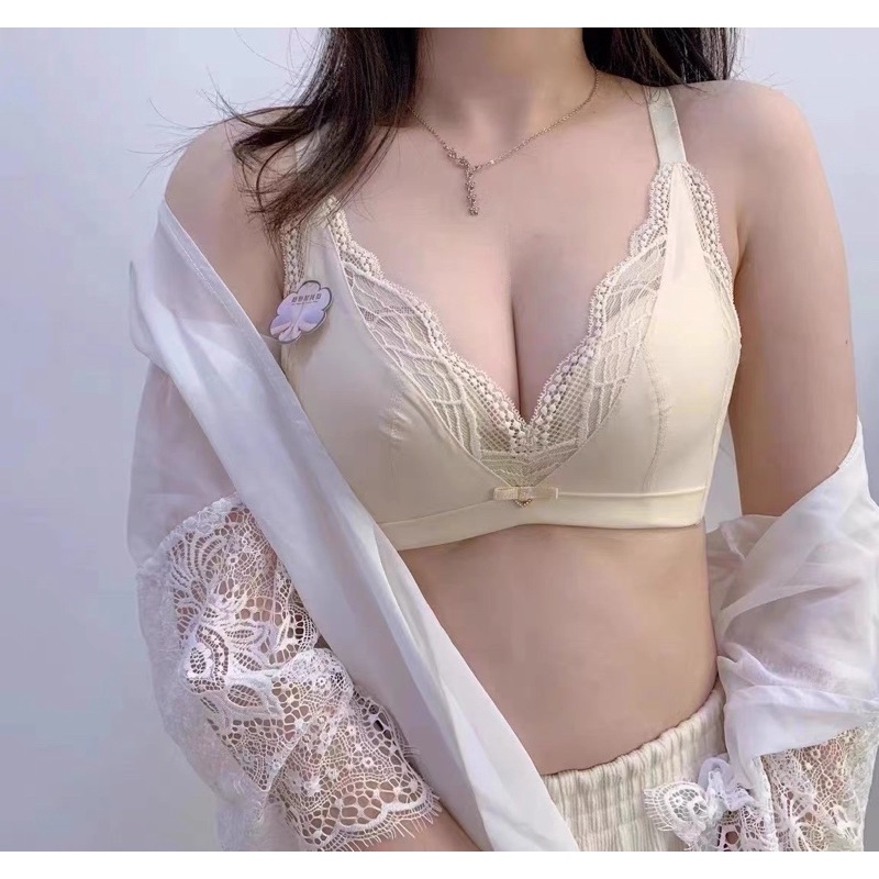 Áo lót viền ren đệm vừa siêu mềm có cài trước hỗ trợ tạo khe, nâng đẩy 9187